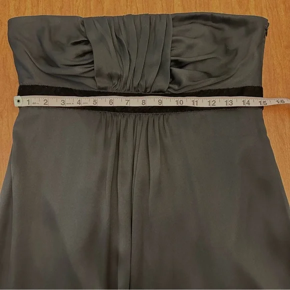Banana Republic Silk Black Strapless Cocktail Dress Formal Wedding Guest Size 10 - Picture 5 of 9